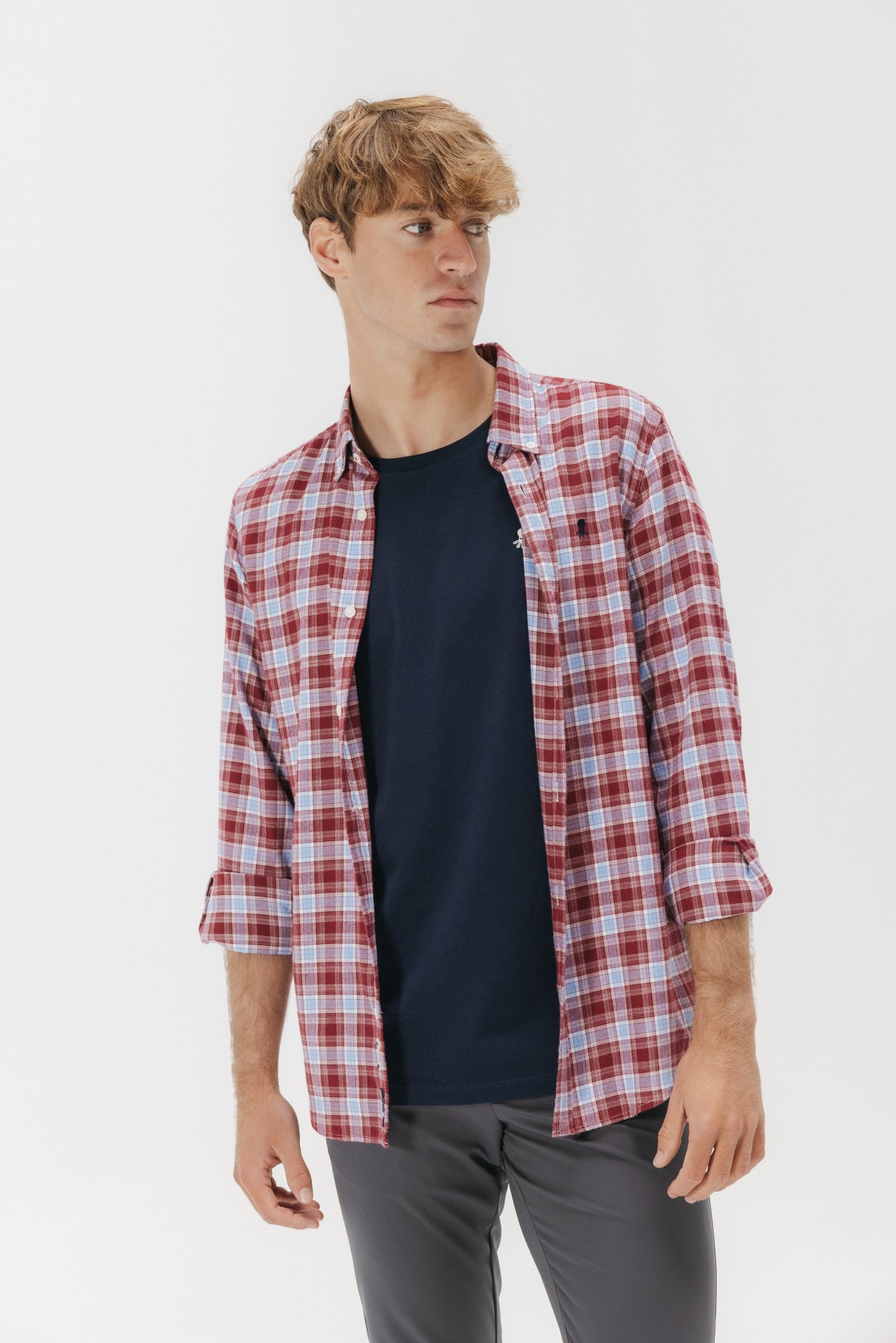 CAMISA CASUAL SARGA CUADRO MULTICOLOR