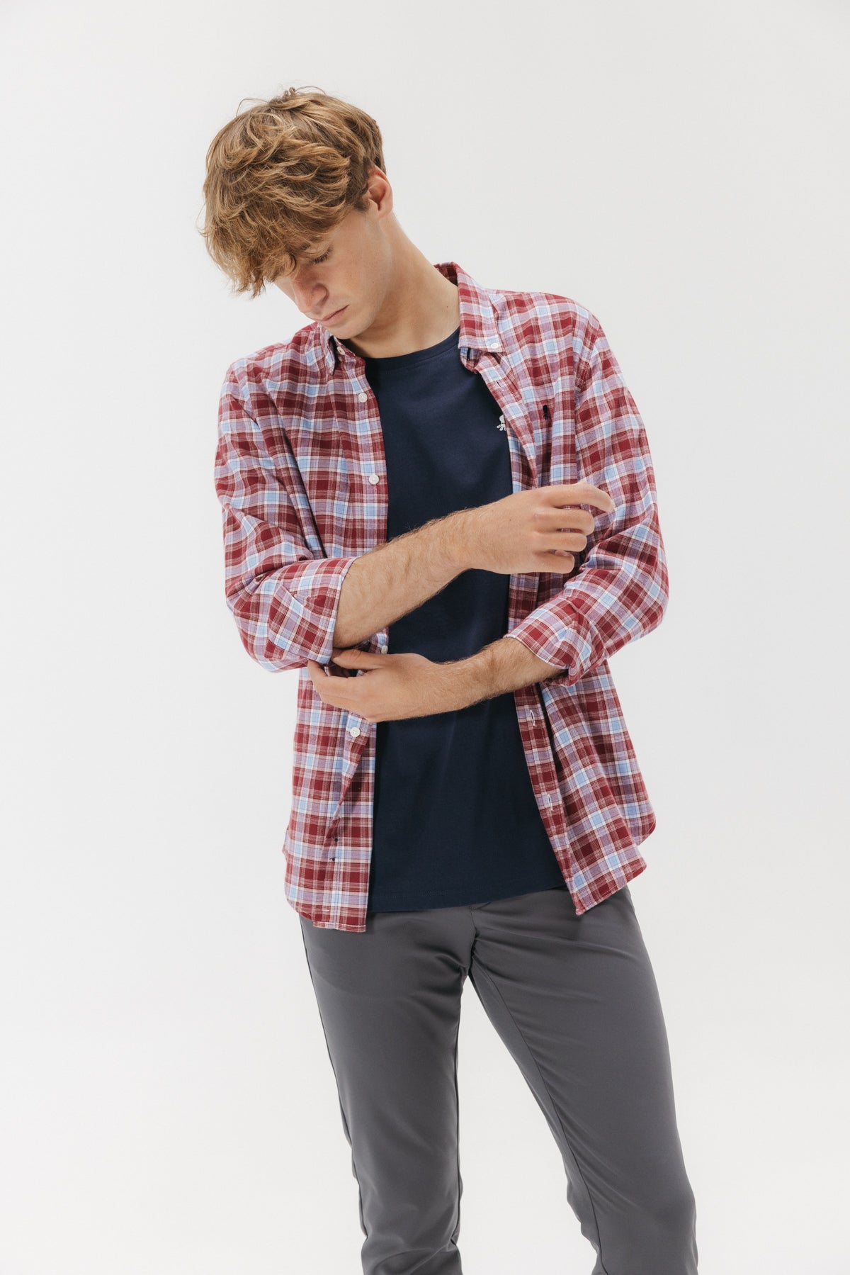 CAMISA CASUAL SARGA CUADRO MULTICOLOR