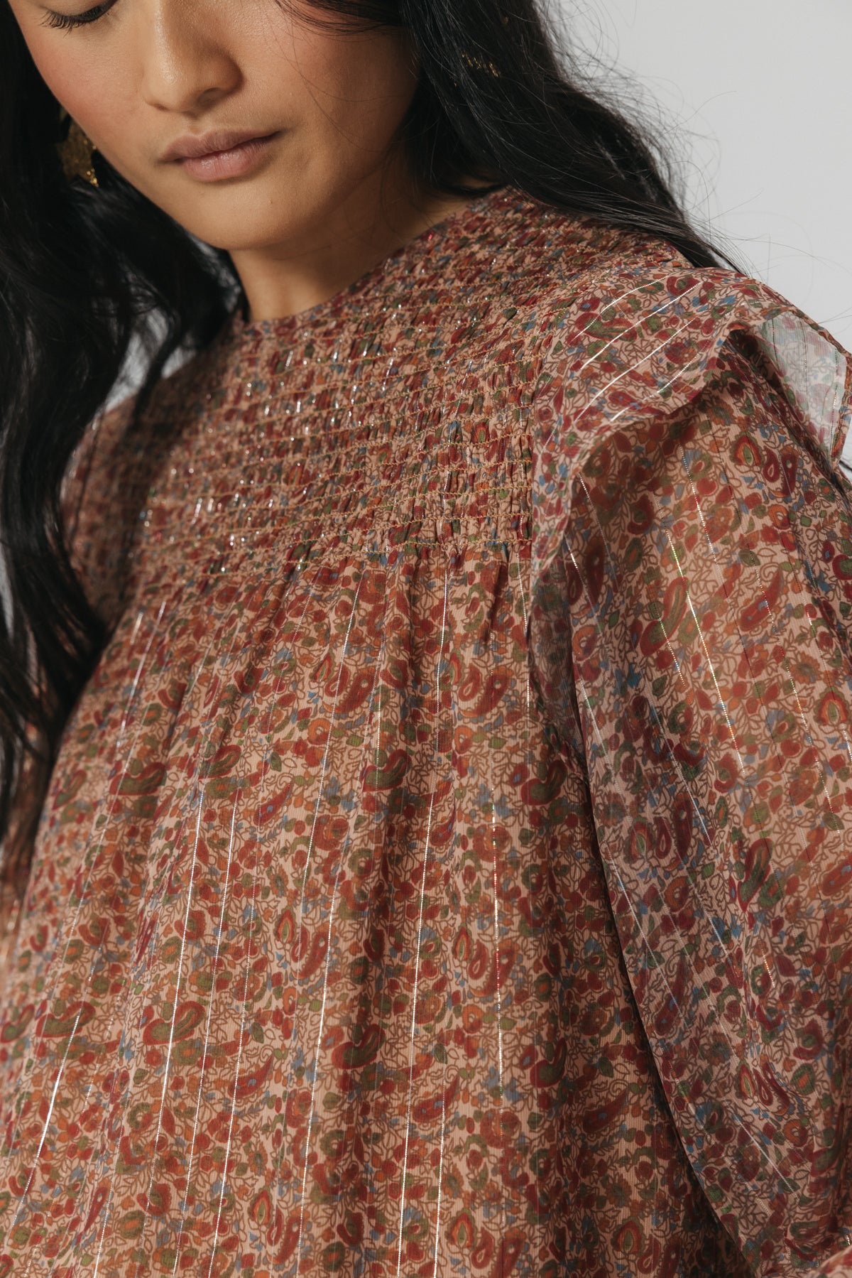 BLUSA TEEN ESTAMPADO FLORAL NIDO CAMEL