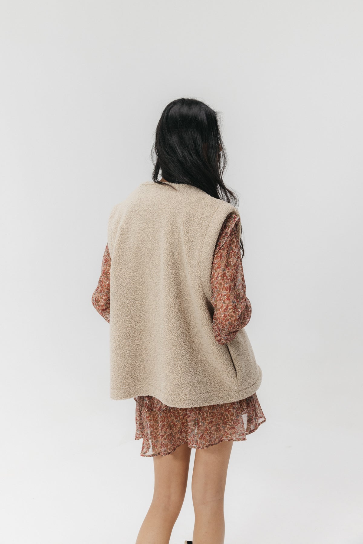 CHALECO TEEN BORREGUILLO BLANCO ROTO