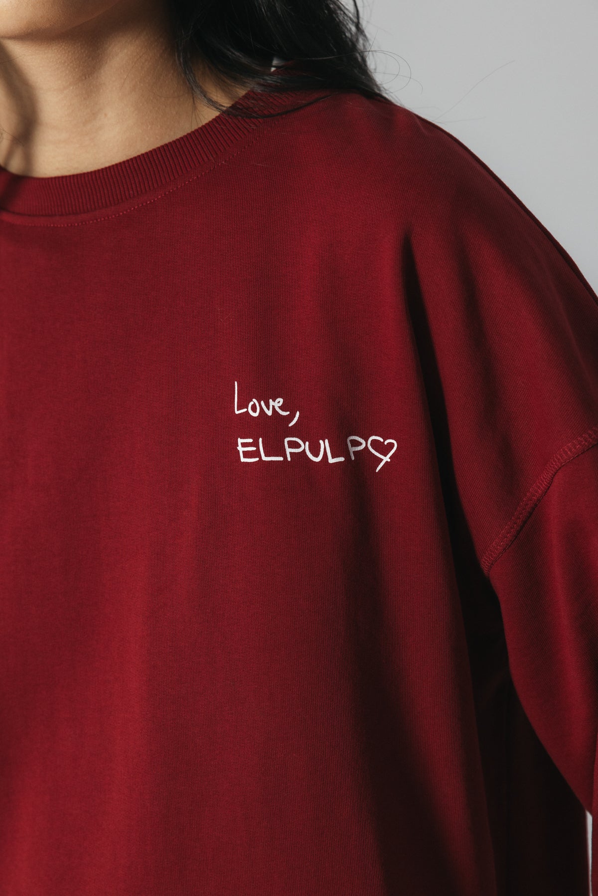 SUDADERA TEEN CARTA GRANATE