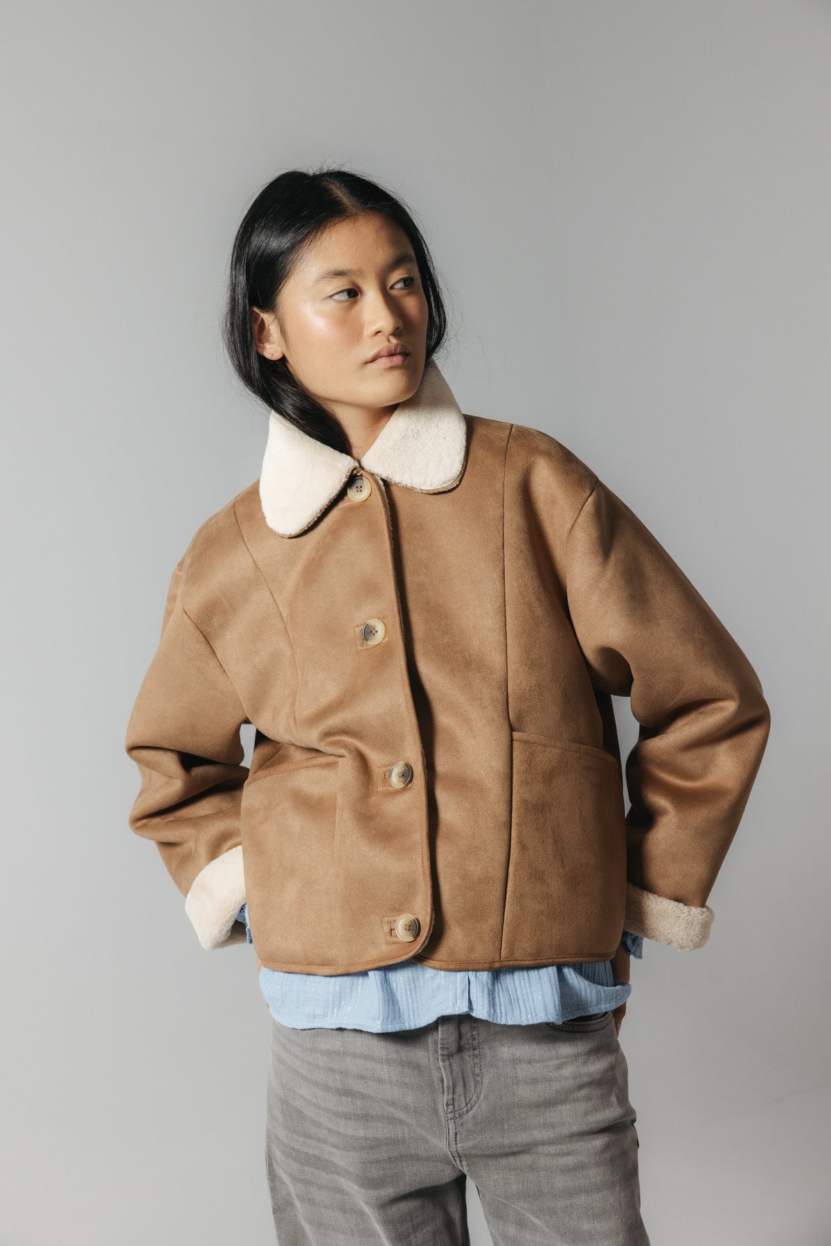 CHAQUETA TEEN DOBLE FAZ CAMEL