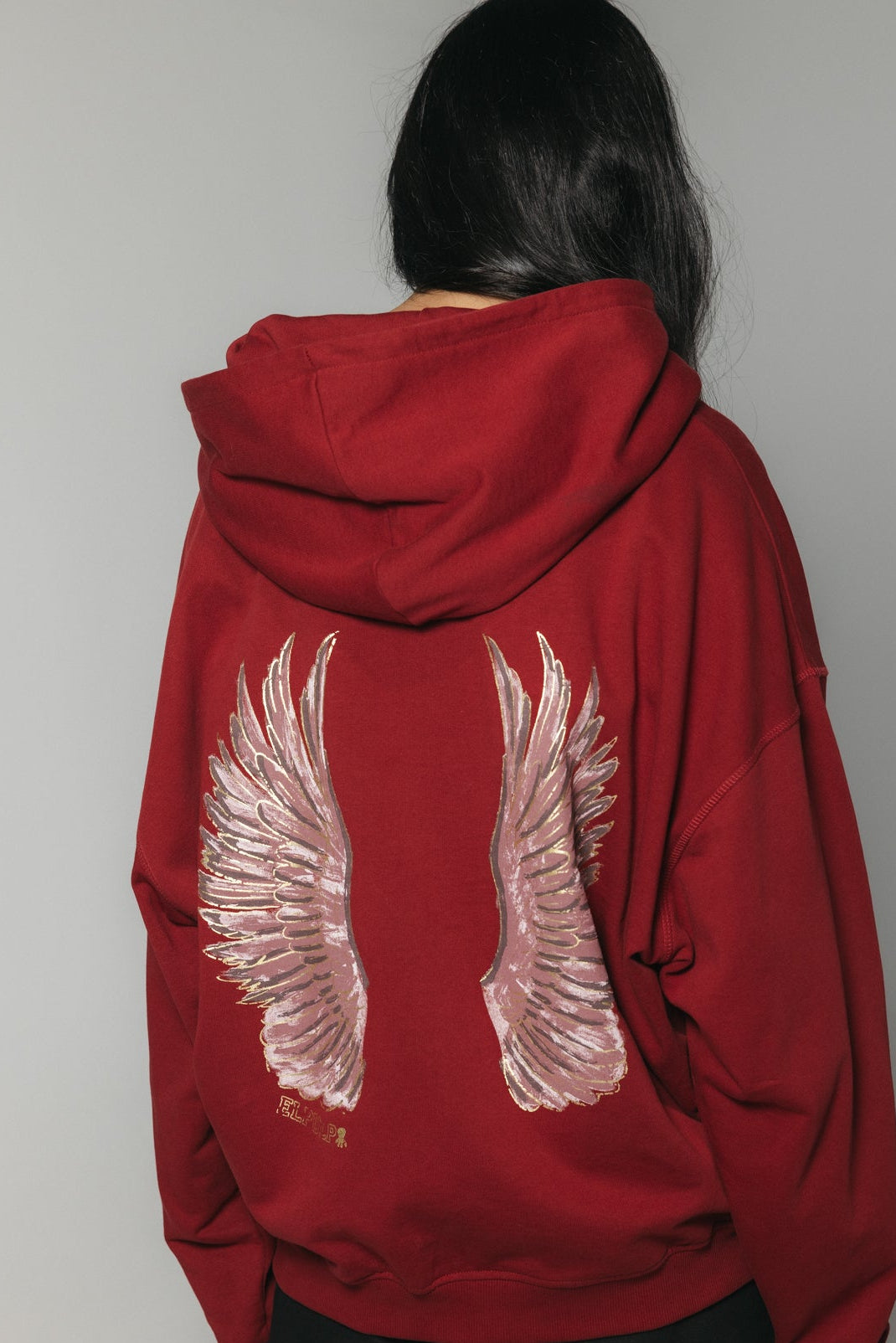 SUDADERA CAPUCHA TEEN ALAS GRANATE