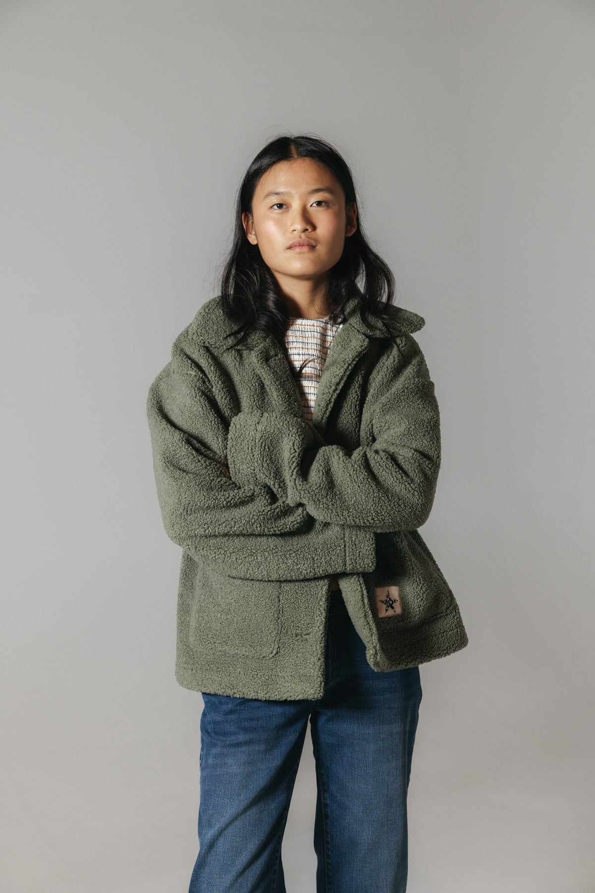 ABRIGO TEEN BORREGUILLO VERDE MILITAR