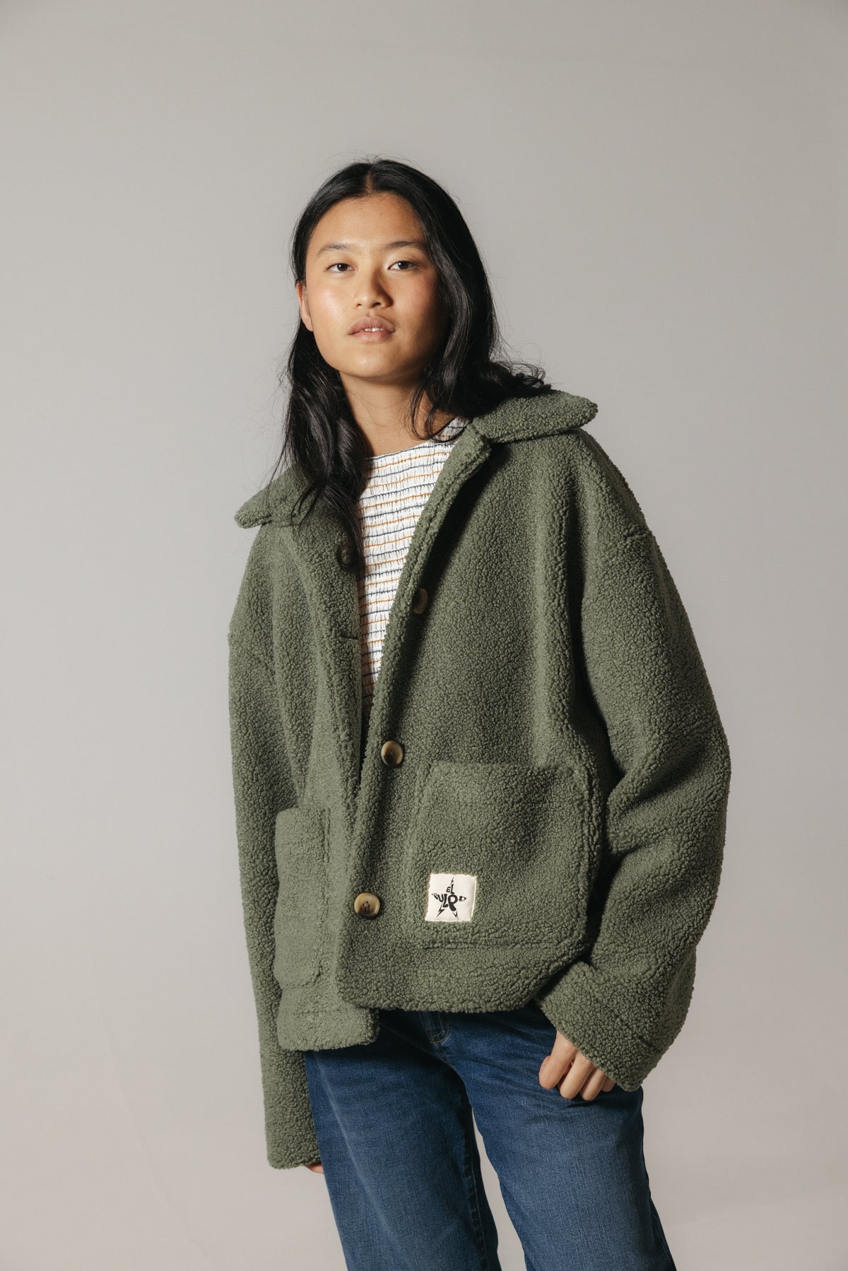 ABRIGO TEEN BORREGUILLO VERDE MILITAR