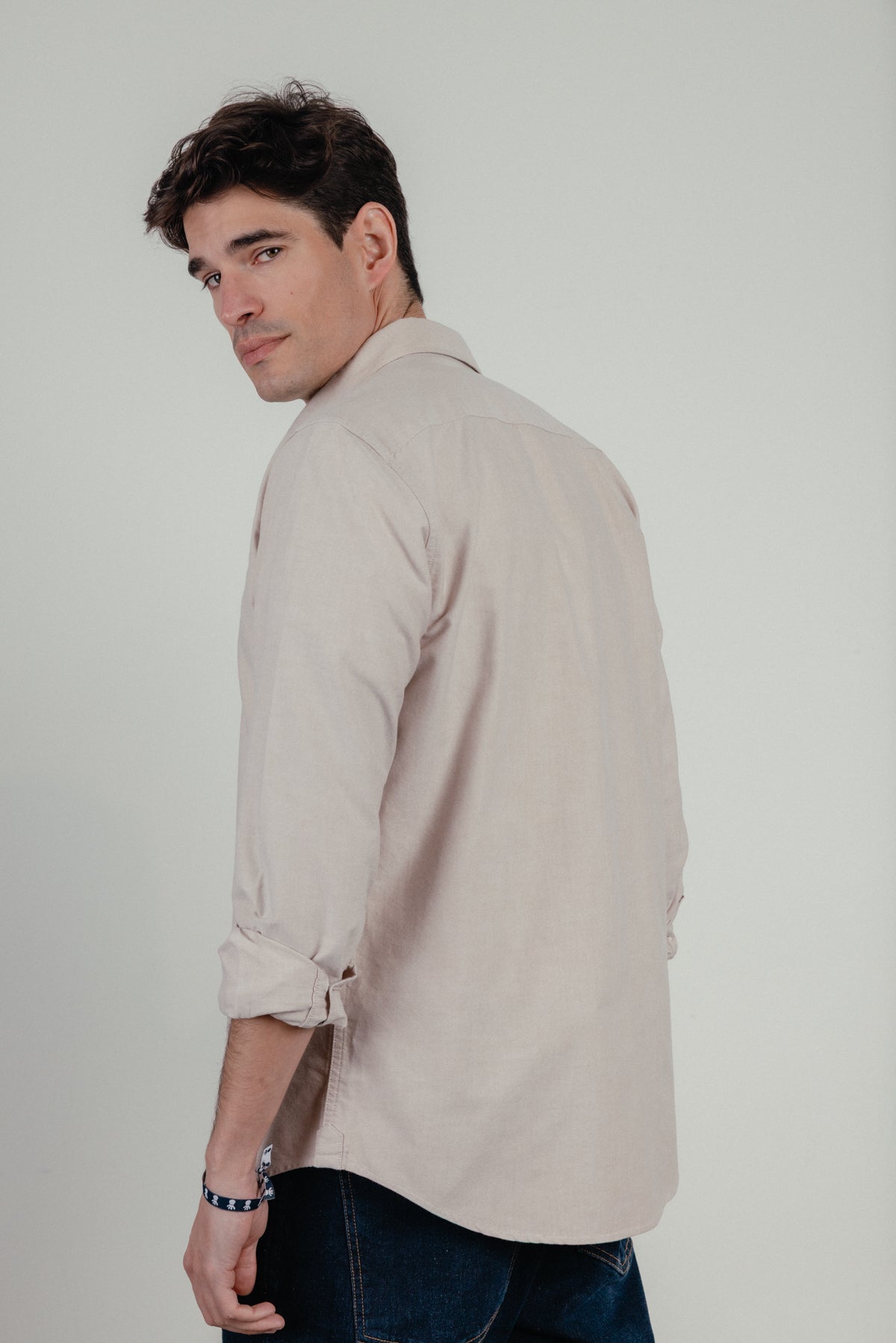 Camisa casual oxford marrón