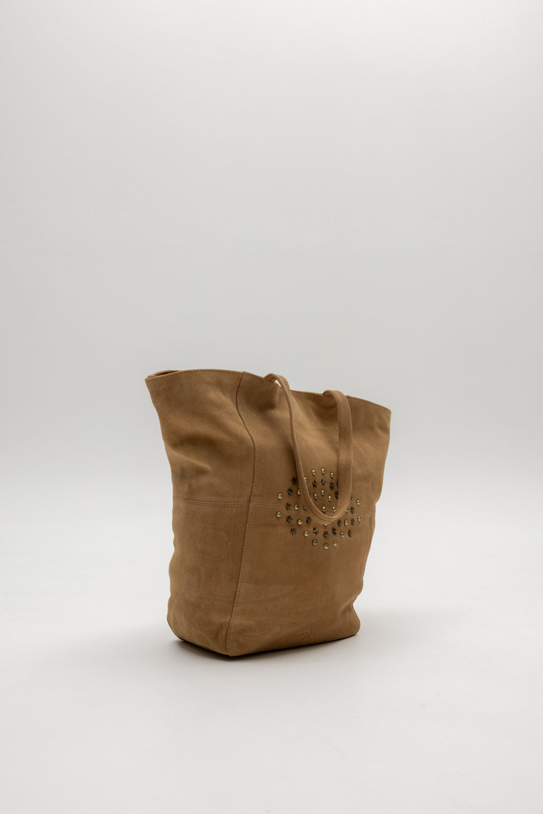 BOLSO SHOPPER PIEL TACHAS CAMEL