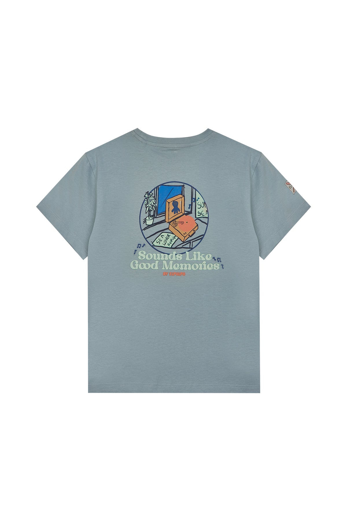 CAMISETA NIÑO ESTAMPADO SOUND LIKE GOOD MEMORIES AZUL GRISÁCEO