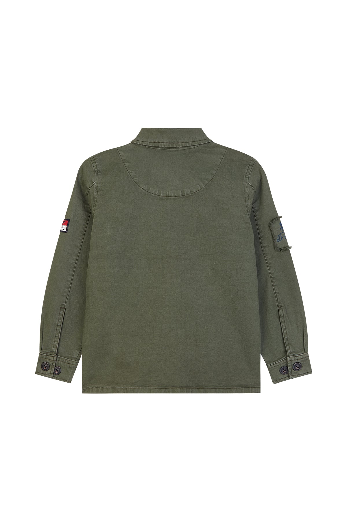 SOBRECAMISA NIÑO HERITAGE DOS BOLSILLOS VERDE KHAKI DELAVÉ