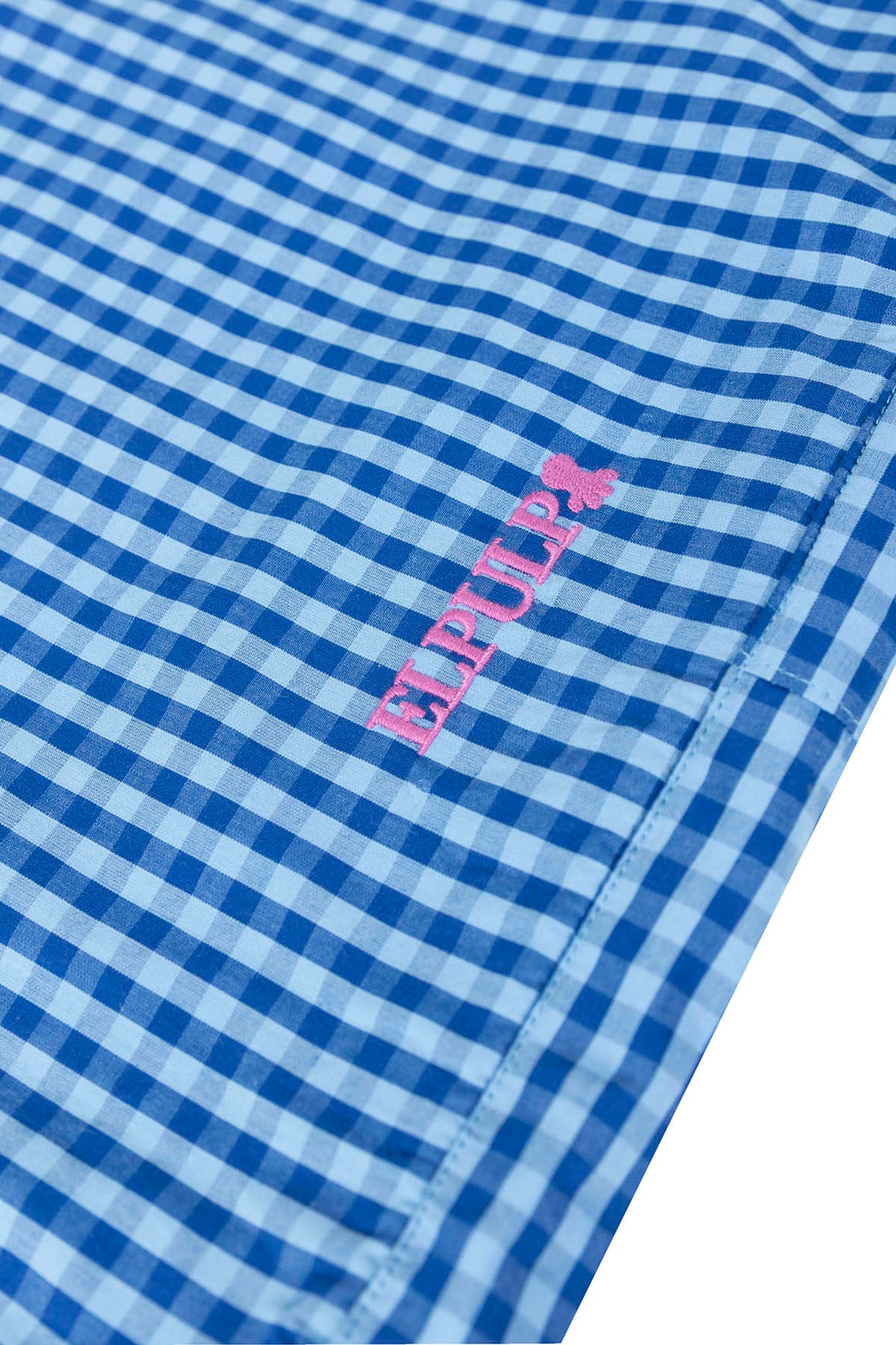 ELECTRIC BLUE VICHY CHECK TEEN TOTE BAG