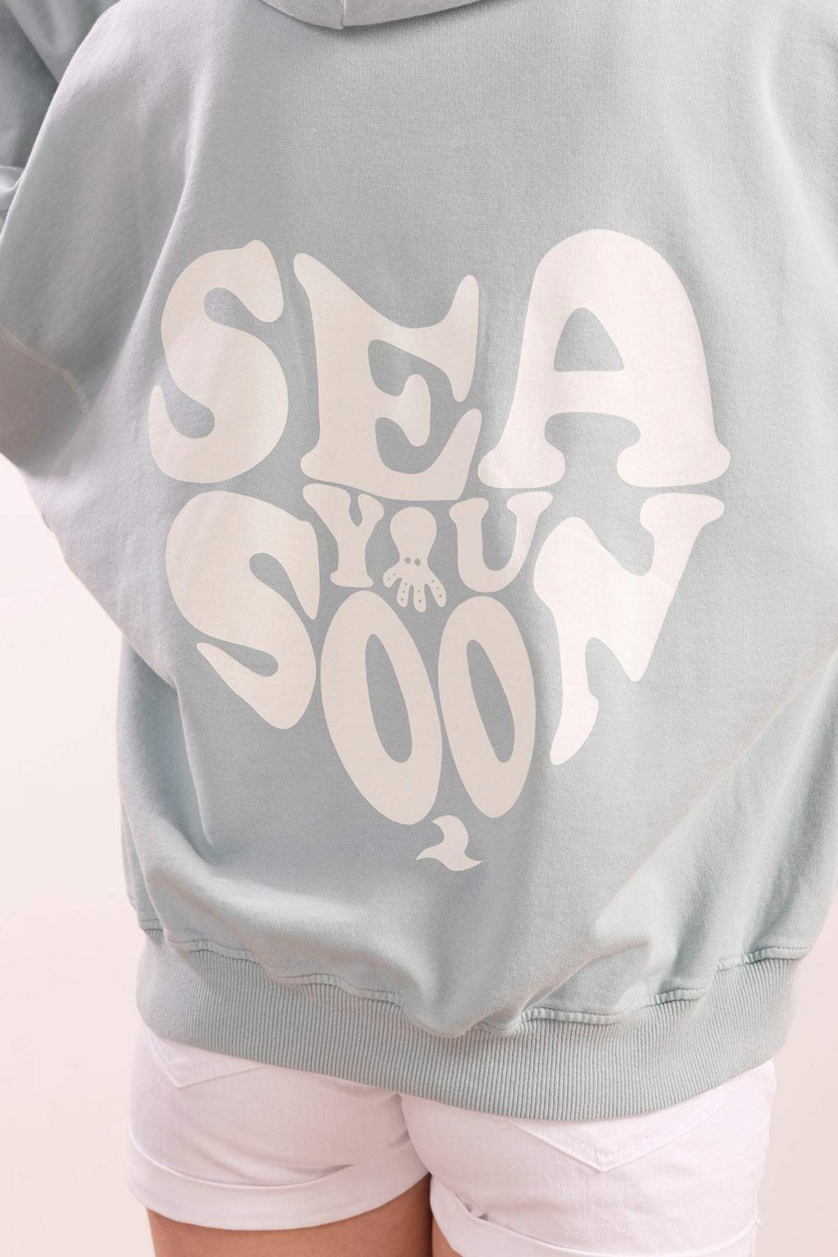 SWEATSHIRT ADOLESCENTE VERDE LAVADO SEA YOU SOON WATER