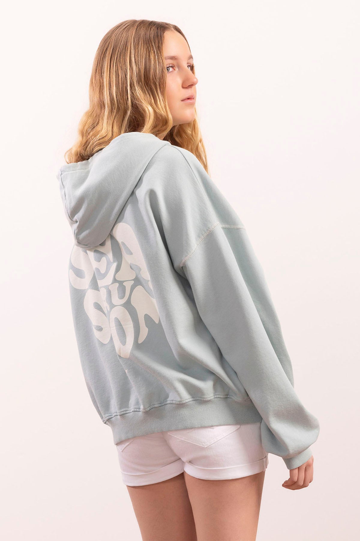 SWEATSHIRT ADOLESCENTE VERDE LAVADO SEA YOU SOON WATER