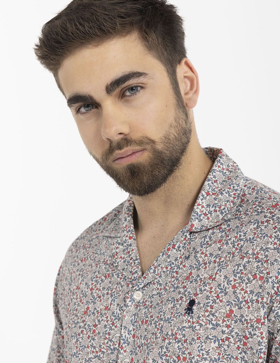 CAMISA COMBINED FLOWER SHORT SLEEVE GRIS VIGORÉ