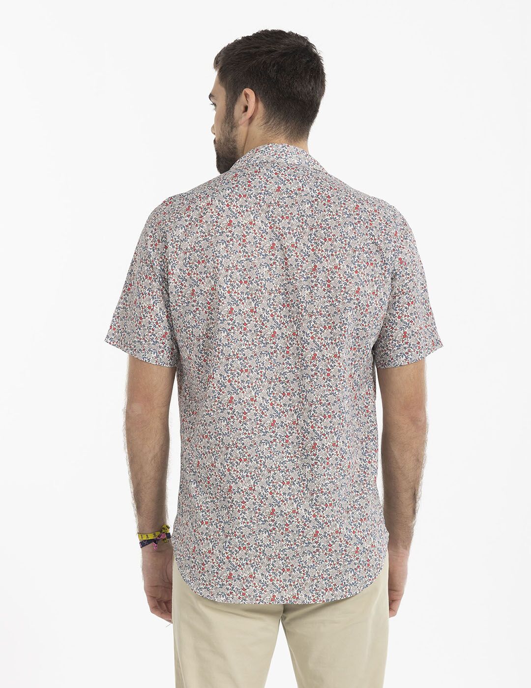 CAMISA COMBINED FLOWER SHORT SLEEVE GRIS VIGORÉ