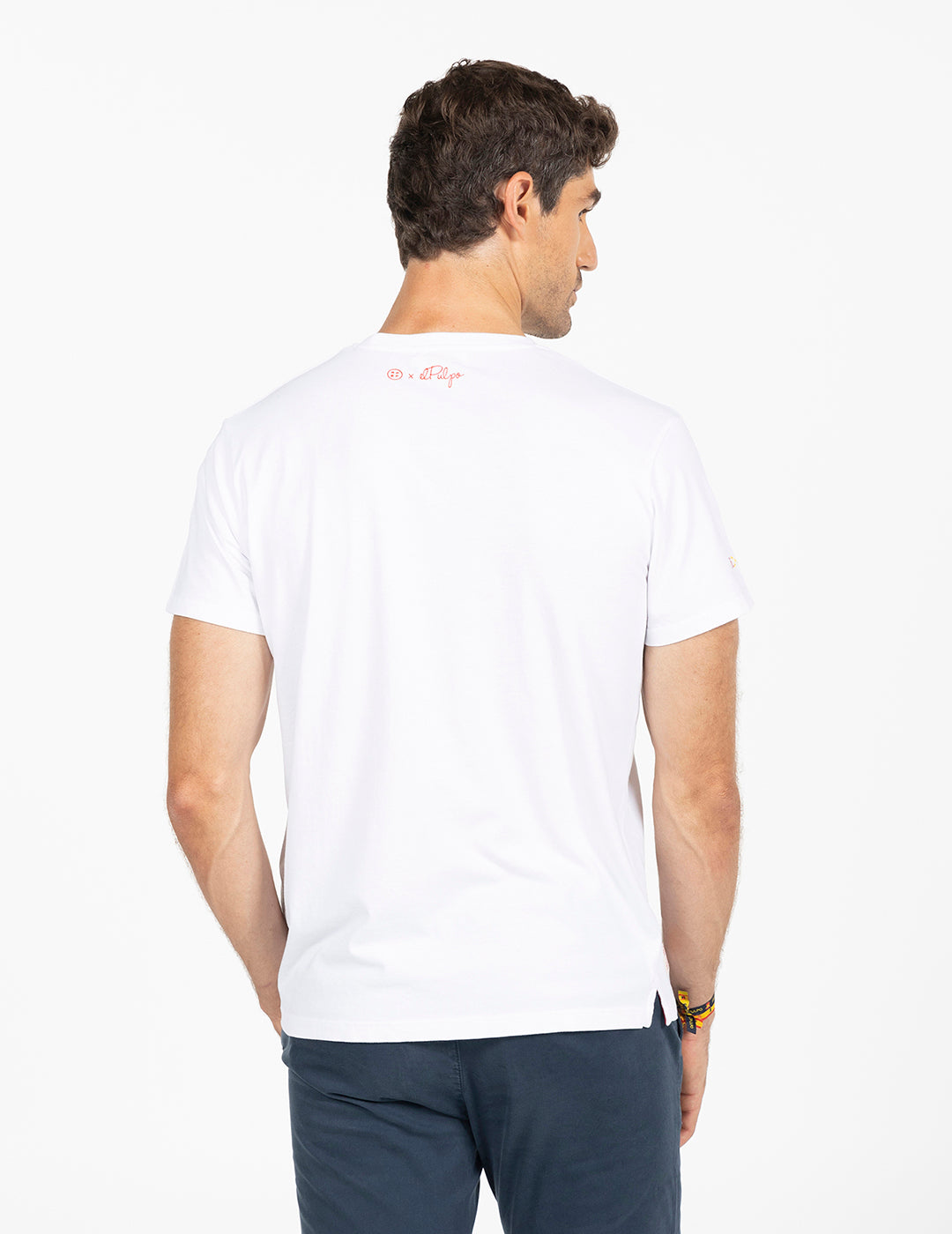 T-shirt com letras RFEF em branco puro