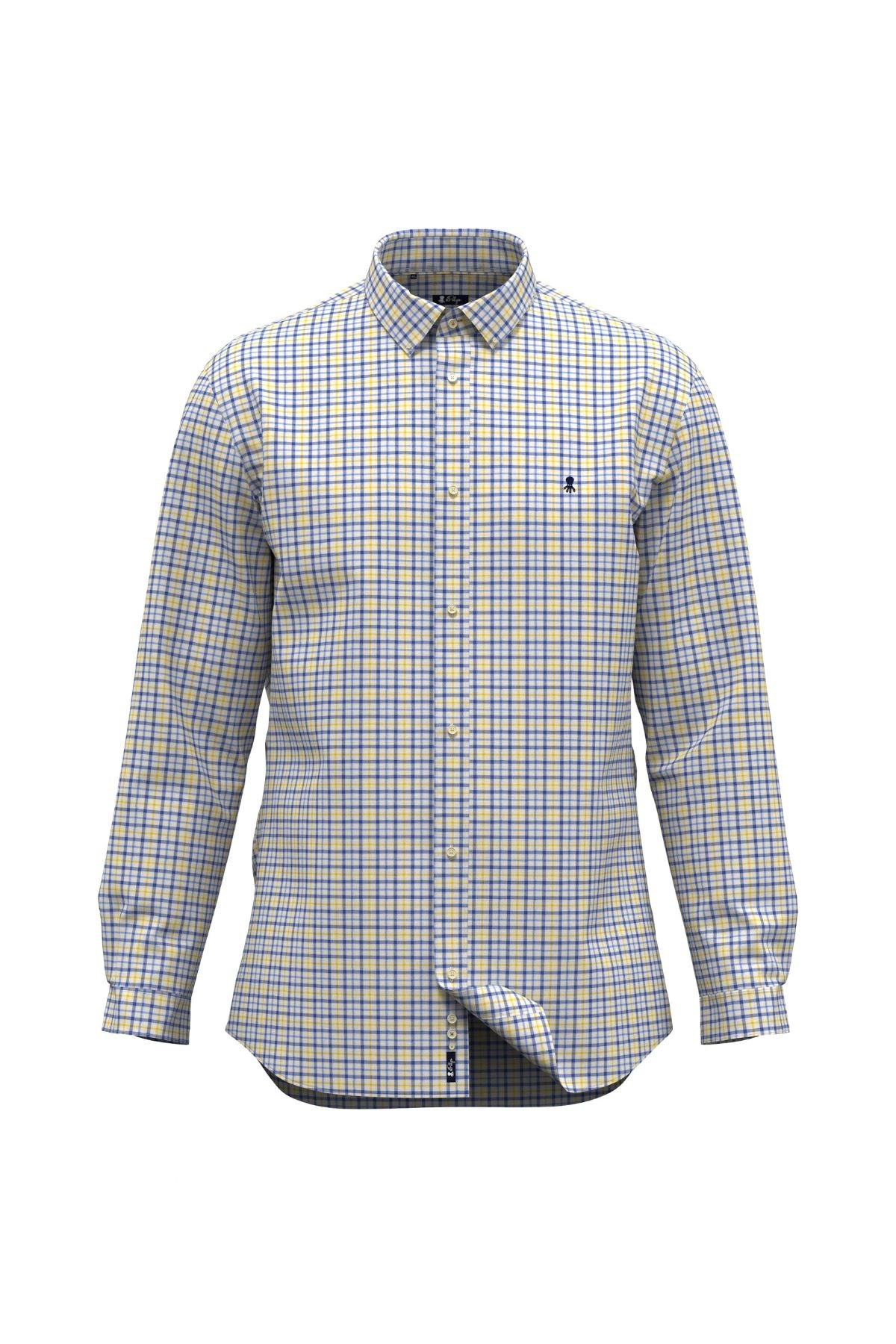 CAMISA OXFORD CUELLO BOTÓN VICHY AMARILLO MULTICOLOR