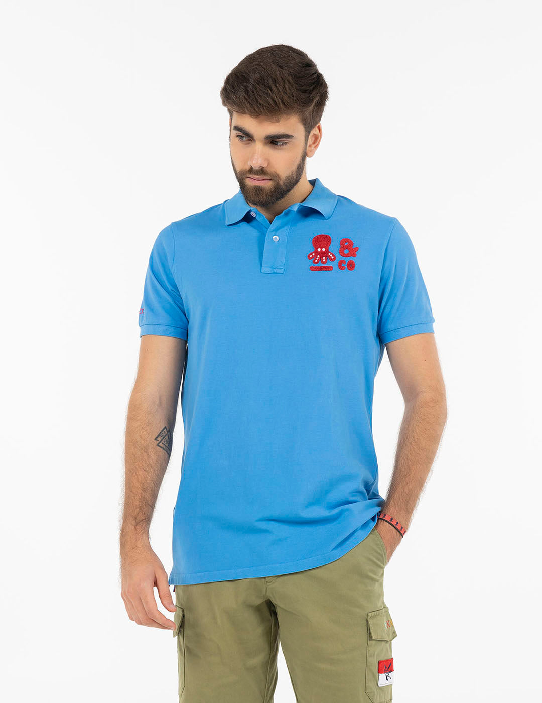 POLO PULPO & CO 2.0 AZUL MEDIO DELAVÉ