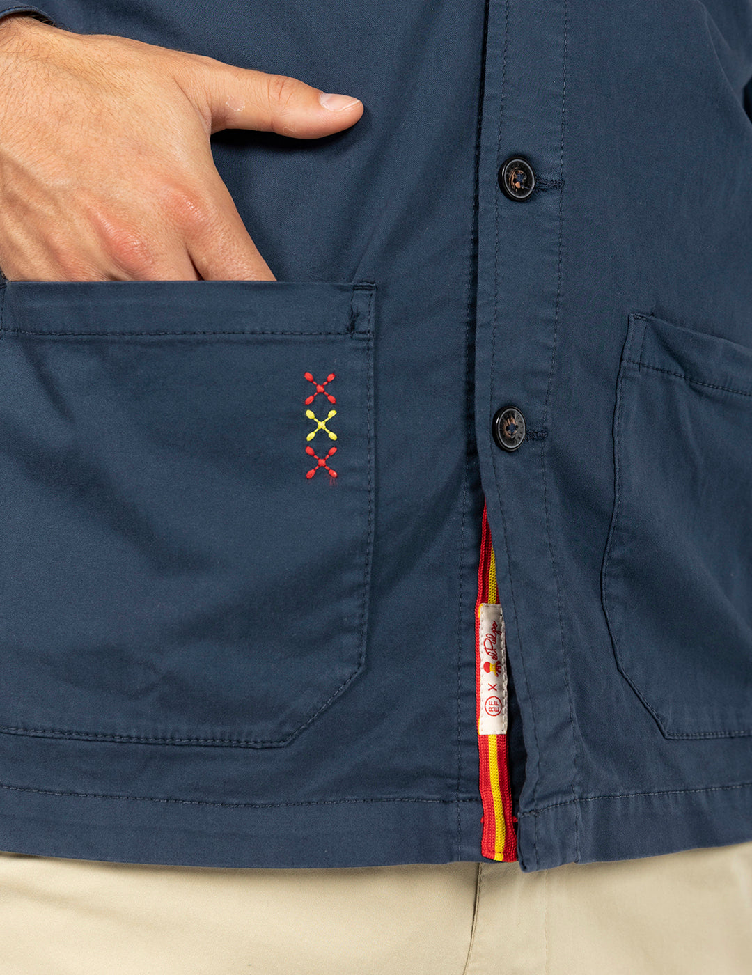 RFEF NAVY BLUE LABEL DETAIL OVERSHIRT