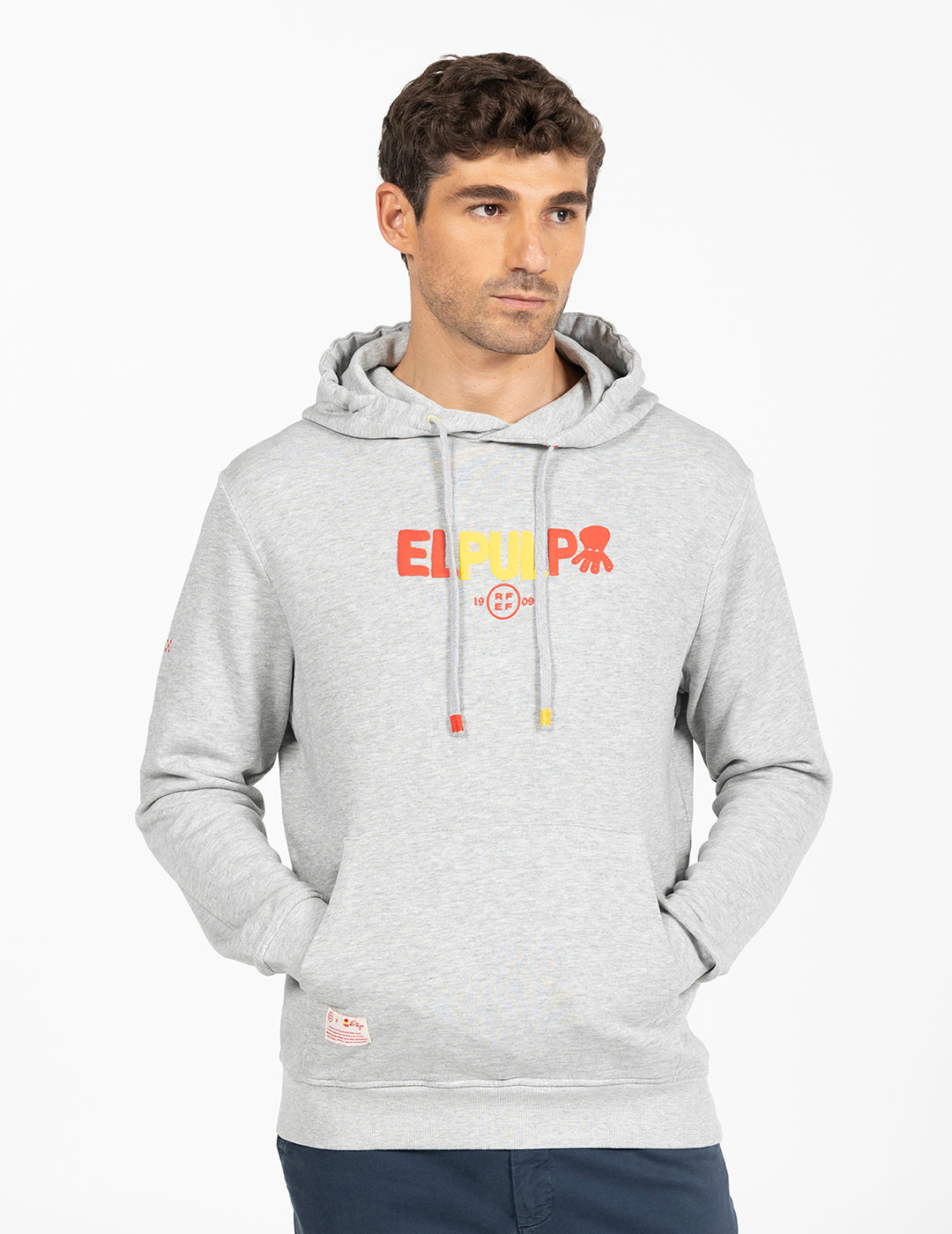 SWEATSHIRT COM CAPUZ VIGORÉ GREY LETTERING RFEF