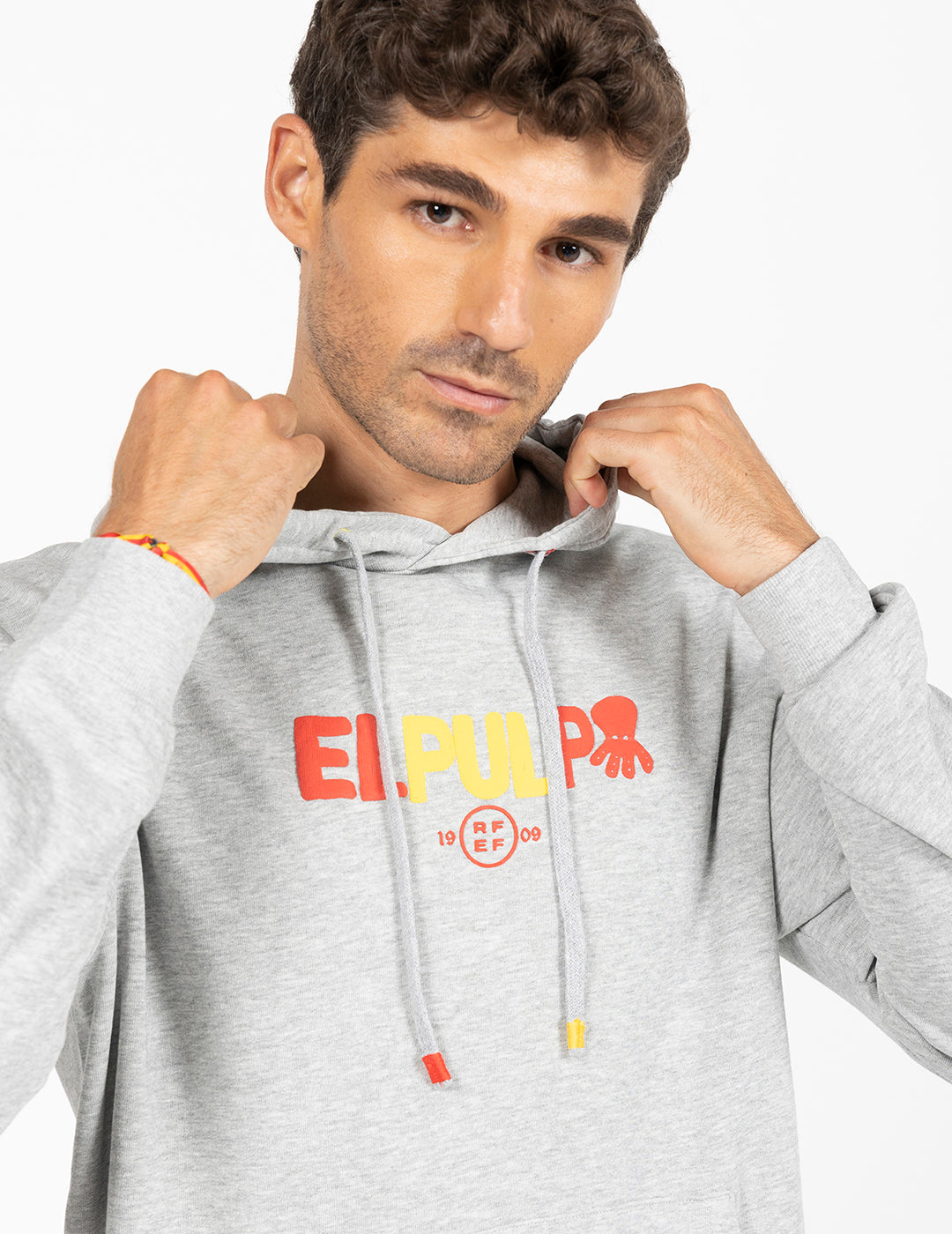 SWEATSHIRT COM CAPUZ VIGORÉ GREY LETTERING RFEF
