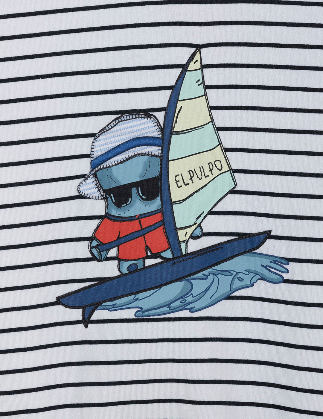 Blusa Windsurfer Crewneck Homem Branca/Ranhuras