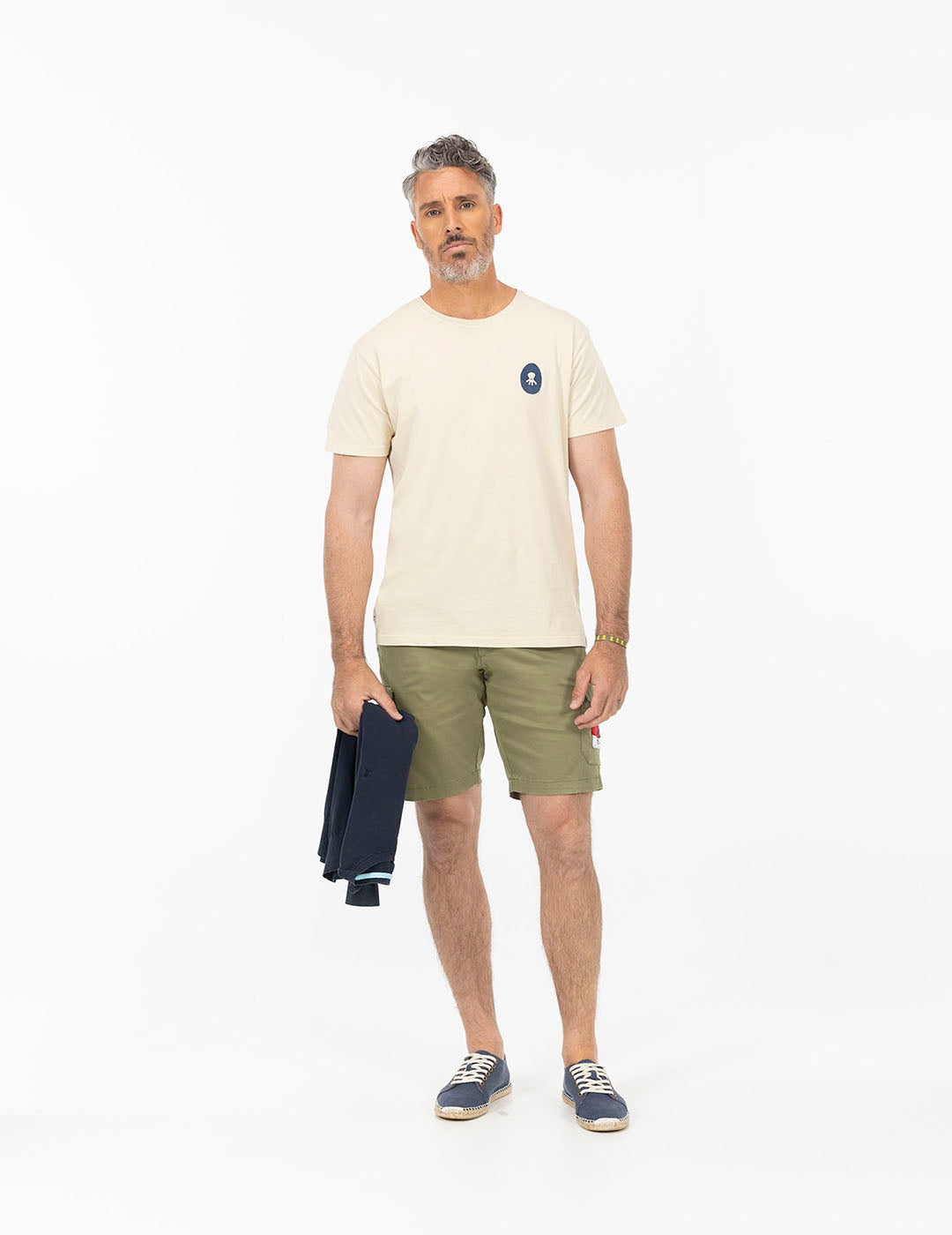 T-SHIRT BEGE COM ESTAMPA ALOHA
