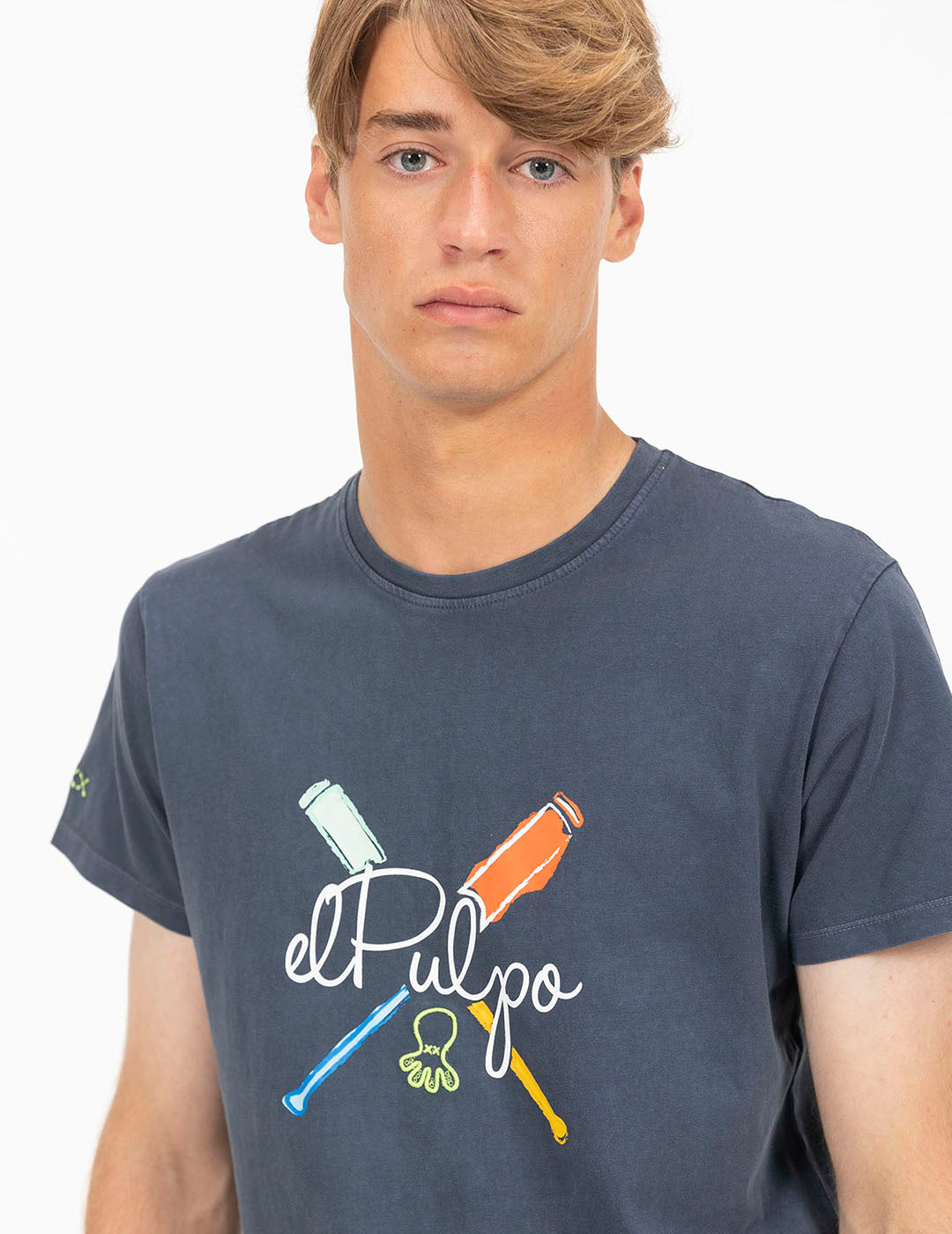 DELAVÉ NAVY BLUE OARS WATERCOLOUR PRINT T-SHIRT