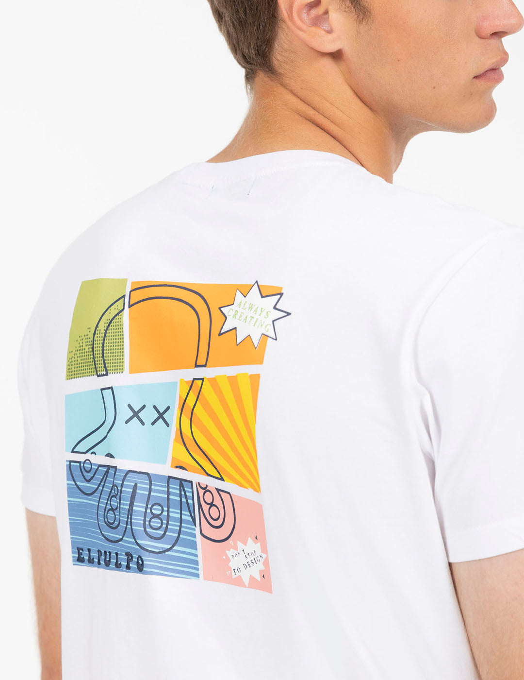 PURE WHITE COMIC PRINT T-SHIRT