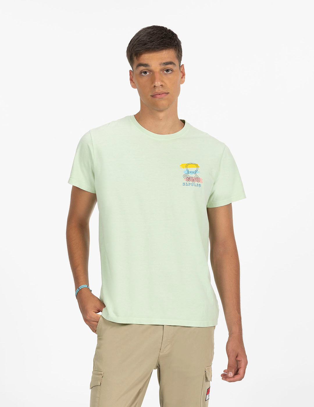 MINT GREEN COMIC PRINT T-SHIRT