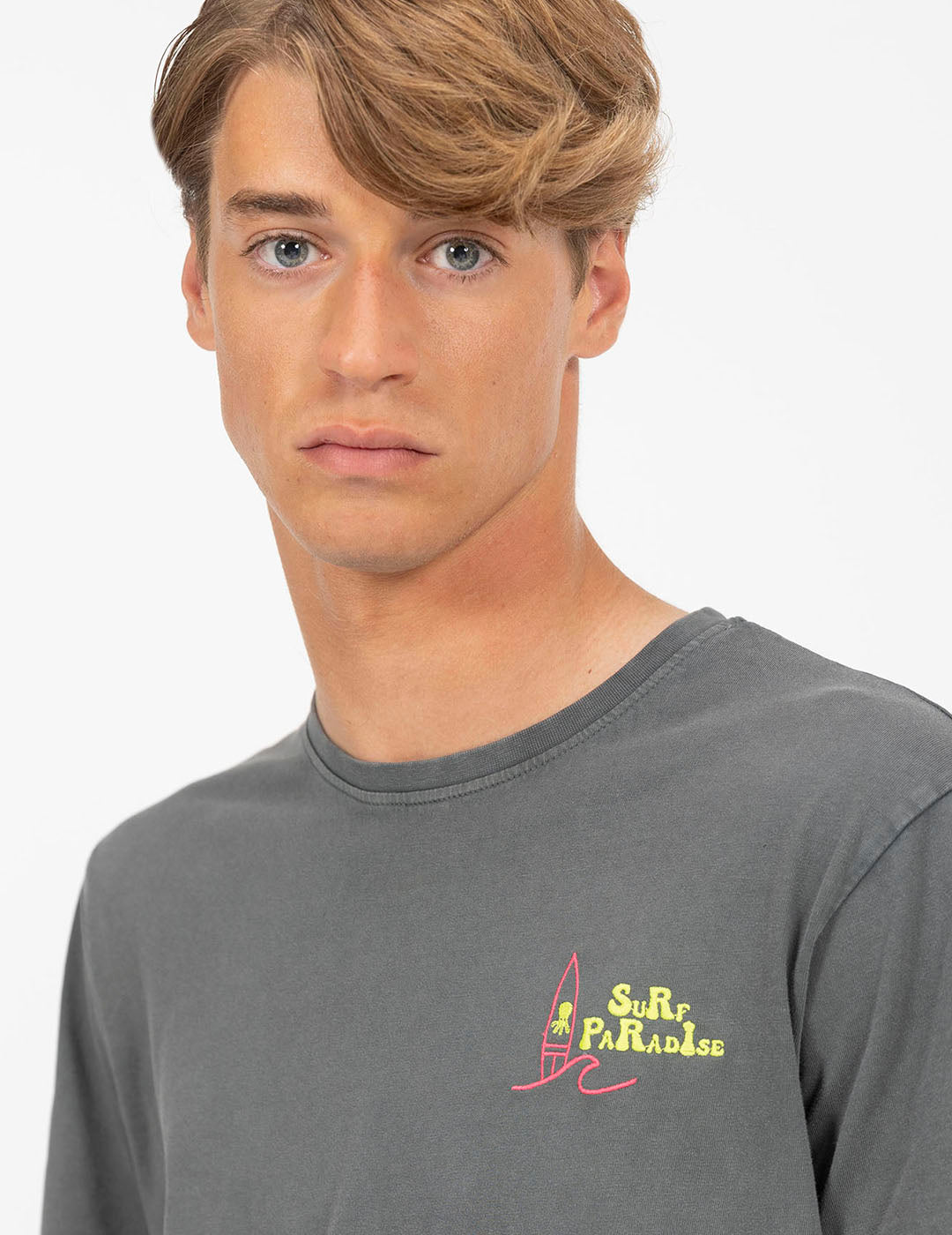 SURF PARADISE CHARCOAL PRINT T-SHIRT