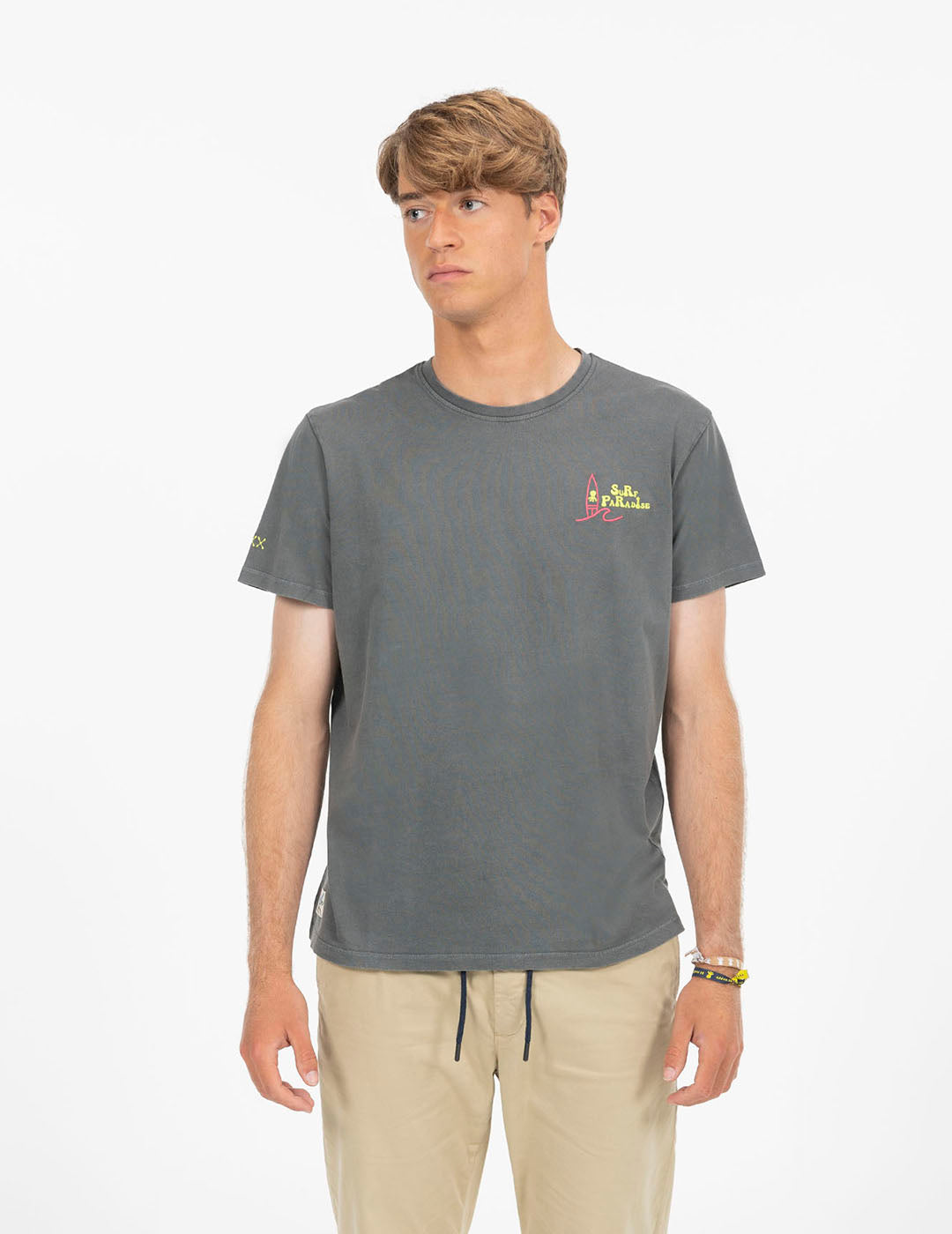 SURF PARADISE CHARCOAL PRINT T-SHIRT