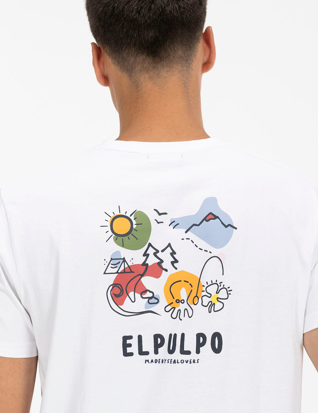 ESSENTIALS PRINT T-SHIRT WATERCOLOR PURE WHITE