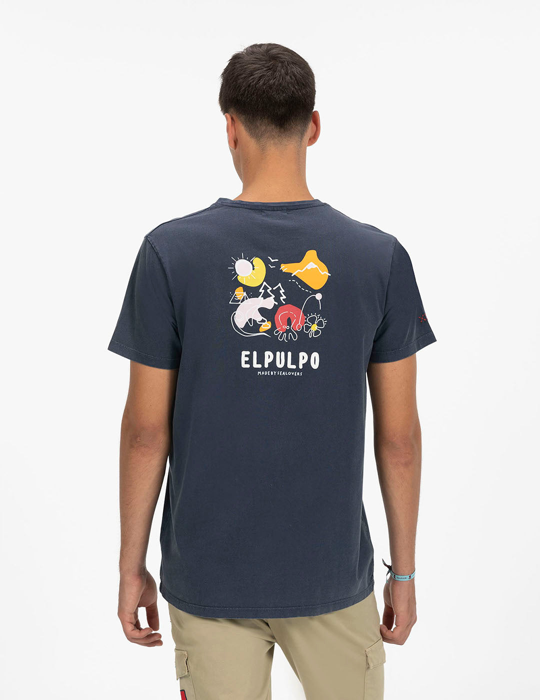 CAMISETA ESTAMPADO ESENCIALES ACUARELA AZUL MARINO DELAVÉ