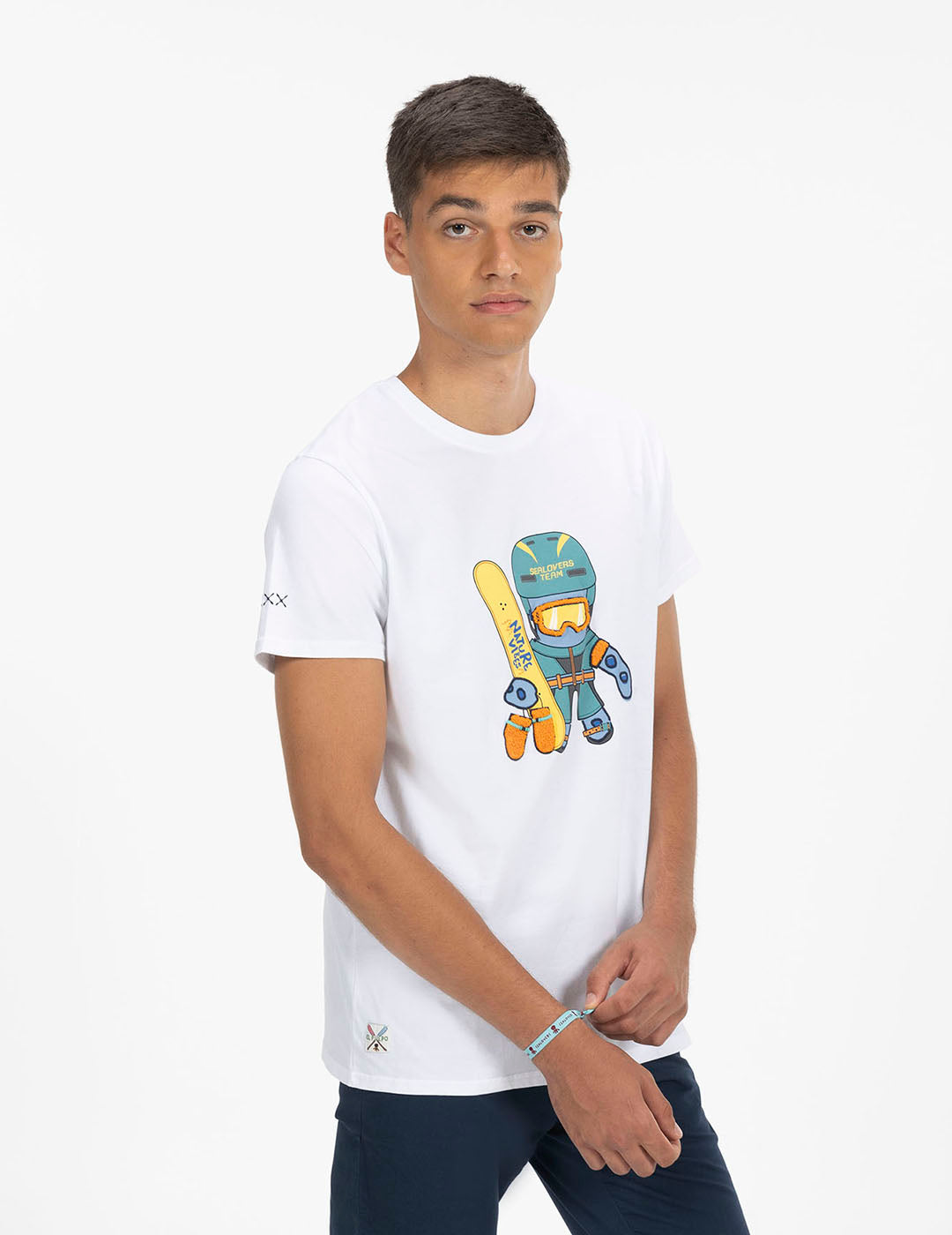 CAMISETA ESTAMPADO ELPULPO SNOWBOARD BLANCO PURO