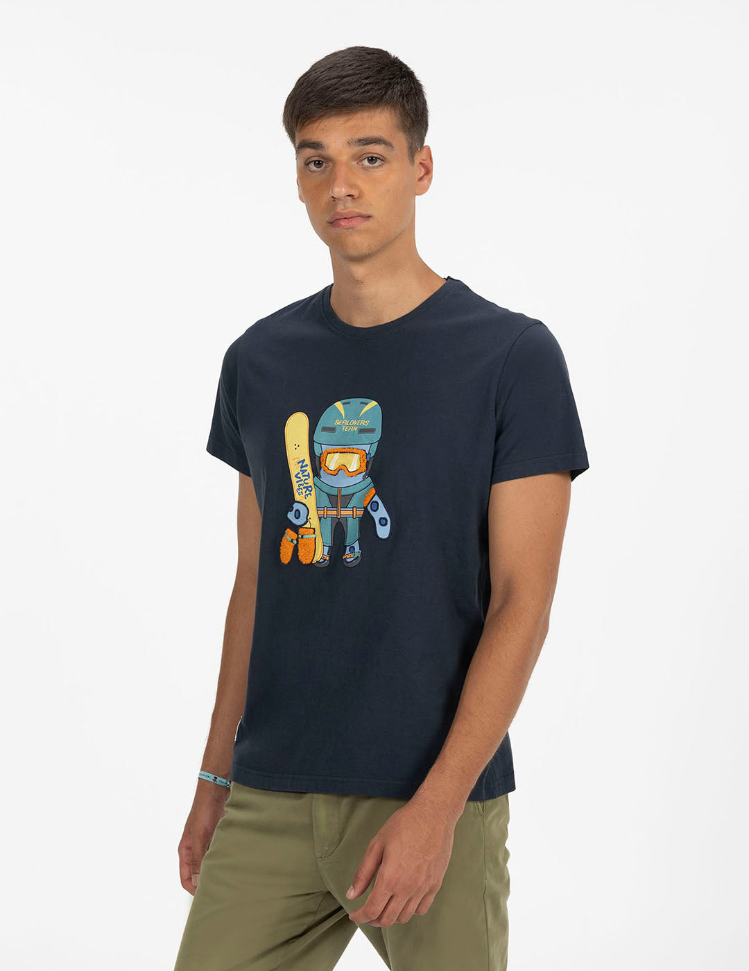 OCTOPUS SNOWBOARD PRINTED T-SHIRT NAVY BLUE