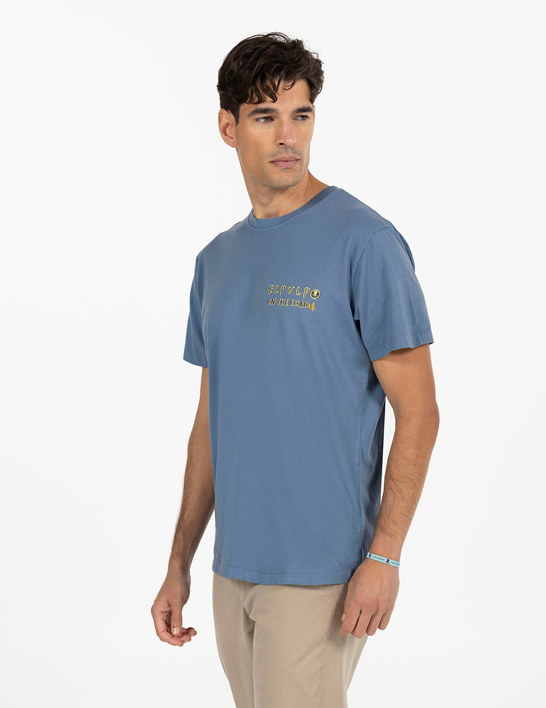 ON THE ROAD PRINTED T-SHIRT INDIGO DELAVÉ