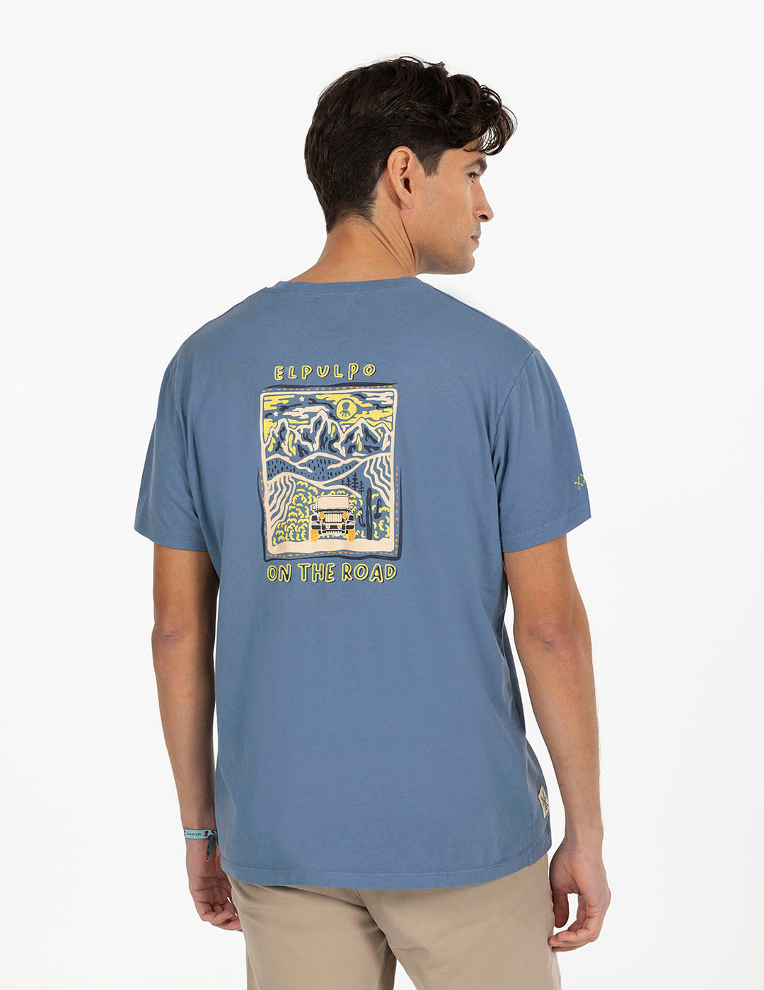 ON THE ROAD PRINTED T-SHIRT INDIGO DELAVÉ