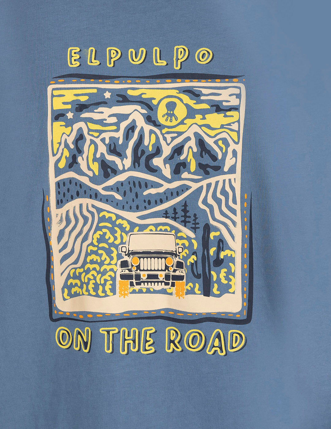 ON THE ROAD PRINTED T-SHIRT INDIGO DELAVÉ