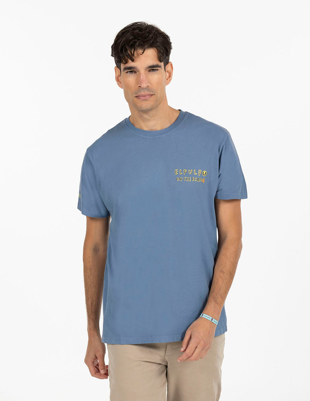 ON THE ROAD PRINTED T-SHIRT INDIGO DELAVÉ