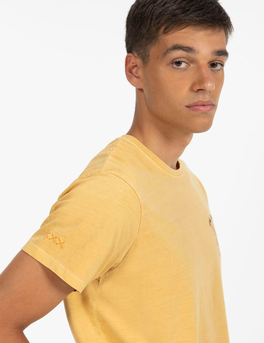 DELAVÉ MUSTARD ETHNIC OARS PRINT T-SHIRT