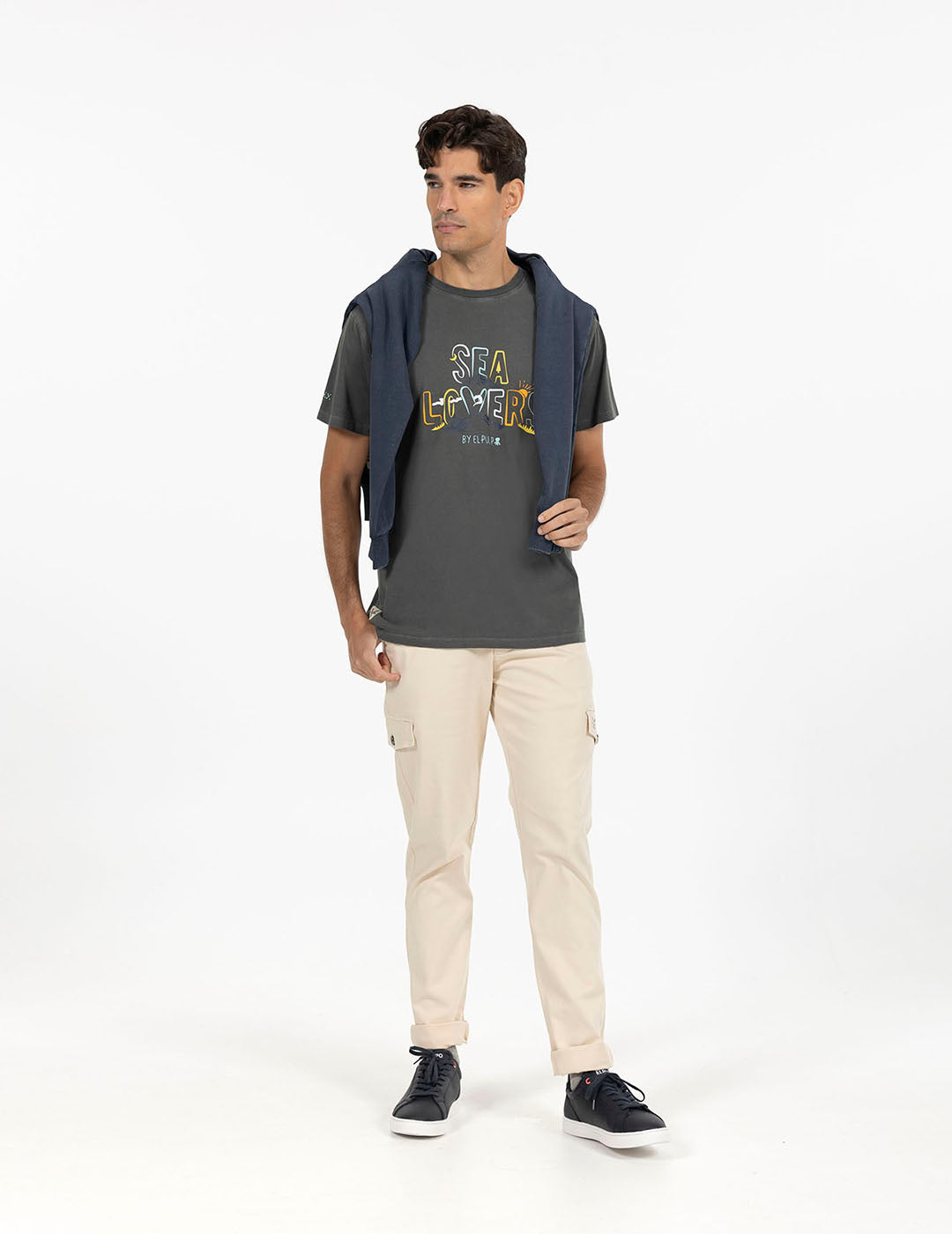 SEALOVERS PRINTED T-SHIRT COLOURS CHARCOAL