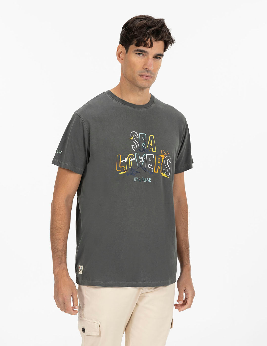 SEALOVERS PRINTED T-SHIRT COLOURS CHARCOAL