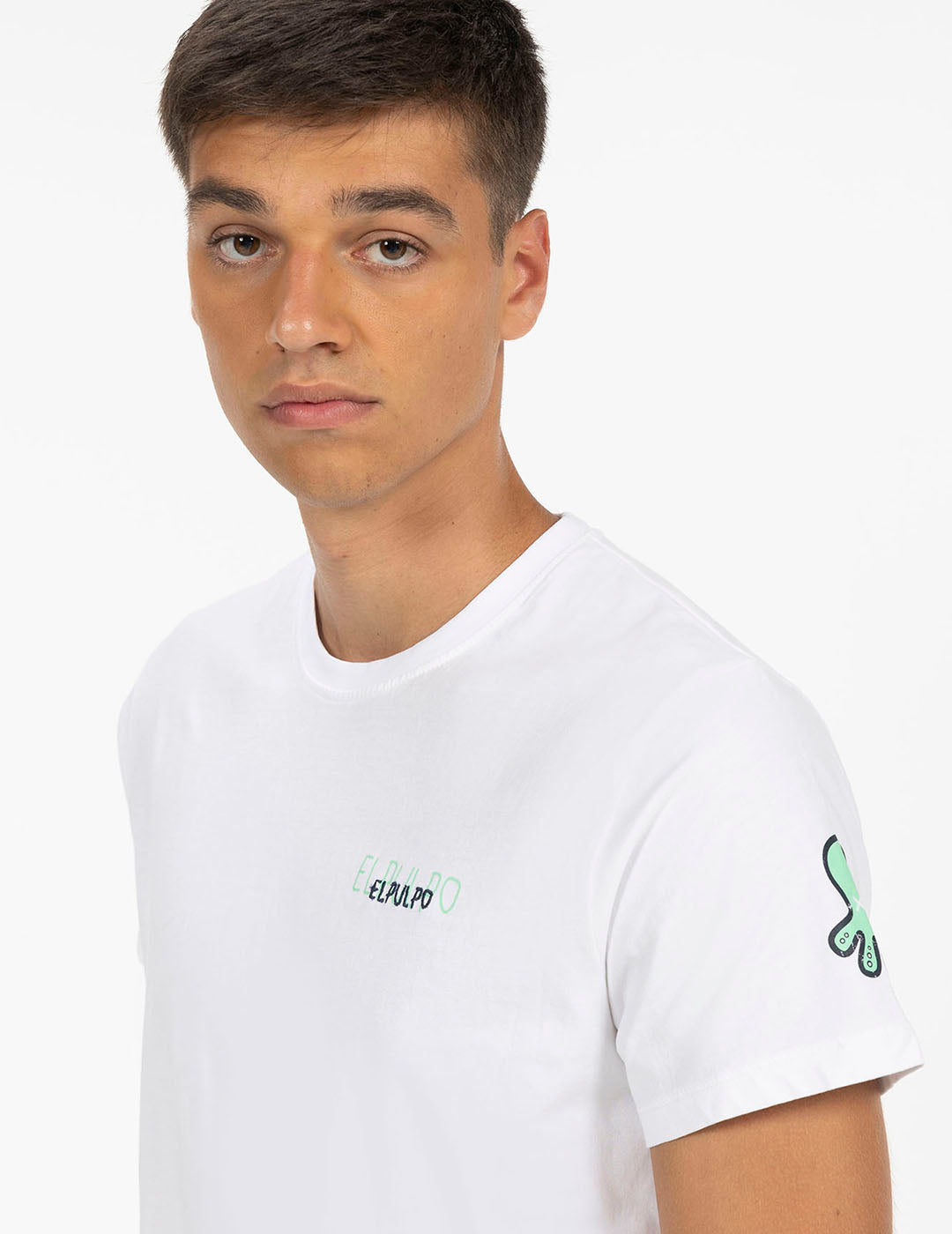 CAMISETA ESTAMPADO TRIPLE LOGO DESGASTADO BLANCO PURO