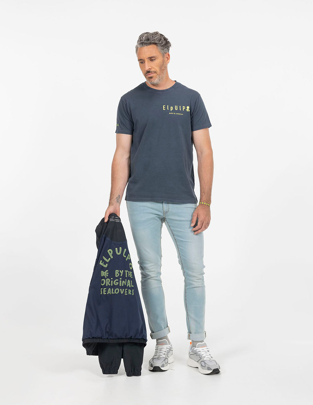 DELAVÉ NAVY BLUE PLAGE WASHED T-SHIRT