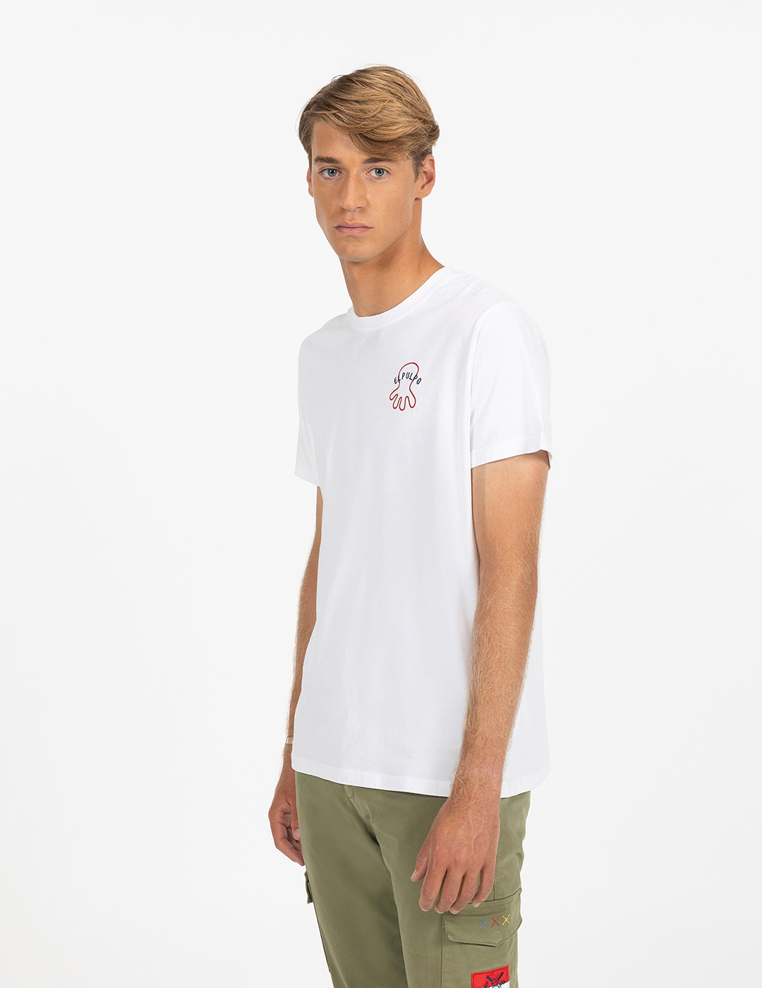 CAMISETA BORDADO CONTRASTE ATLANTIC LIFESTYLE BLANCO PURO