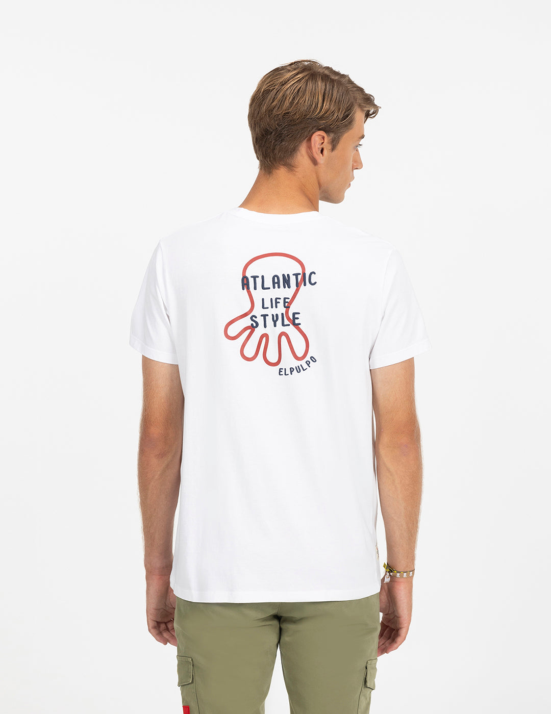 CAMISETA BORDADO CONTRASTE ATLANTIC LIFESTYLE BLANCO PURO