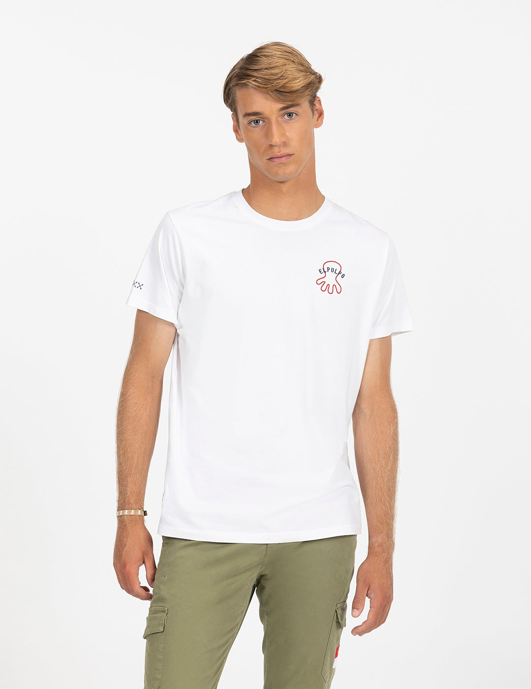 CAMISETA BORDADO CONTRASTE ATLANTIC LIFESTYLE BLANCO PURO