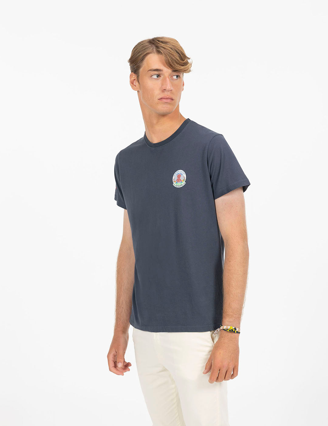 DELAVÉ NAVY BLUE SNOW TEAM PRINTED T-SHIRT