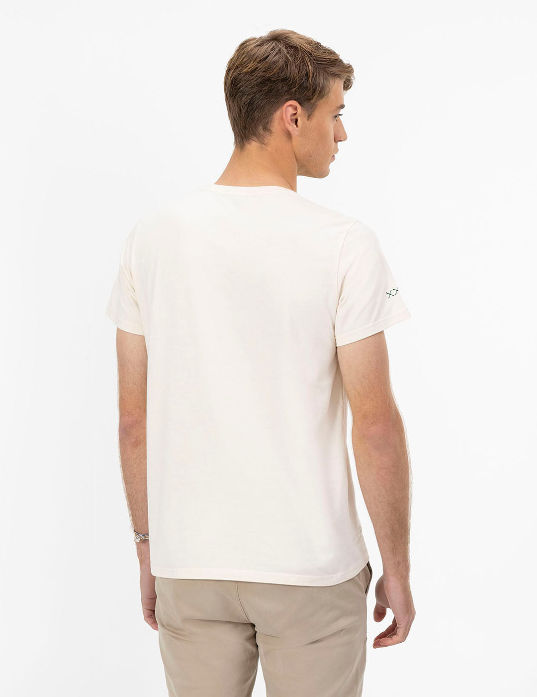 T-SHIRT WITH CABLE CAR PRINT IN OFF-WHITE COLORS