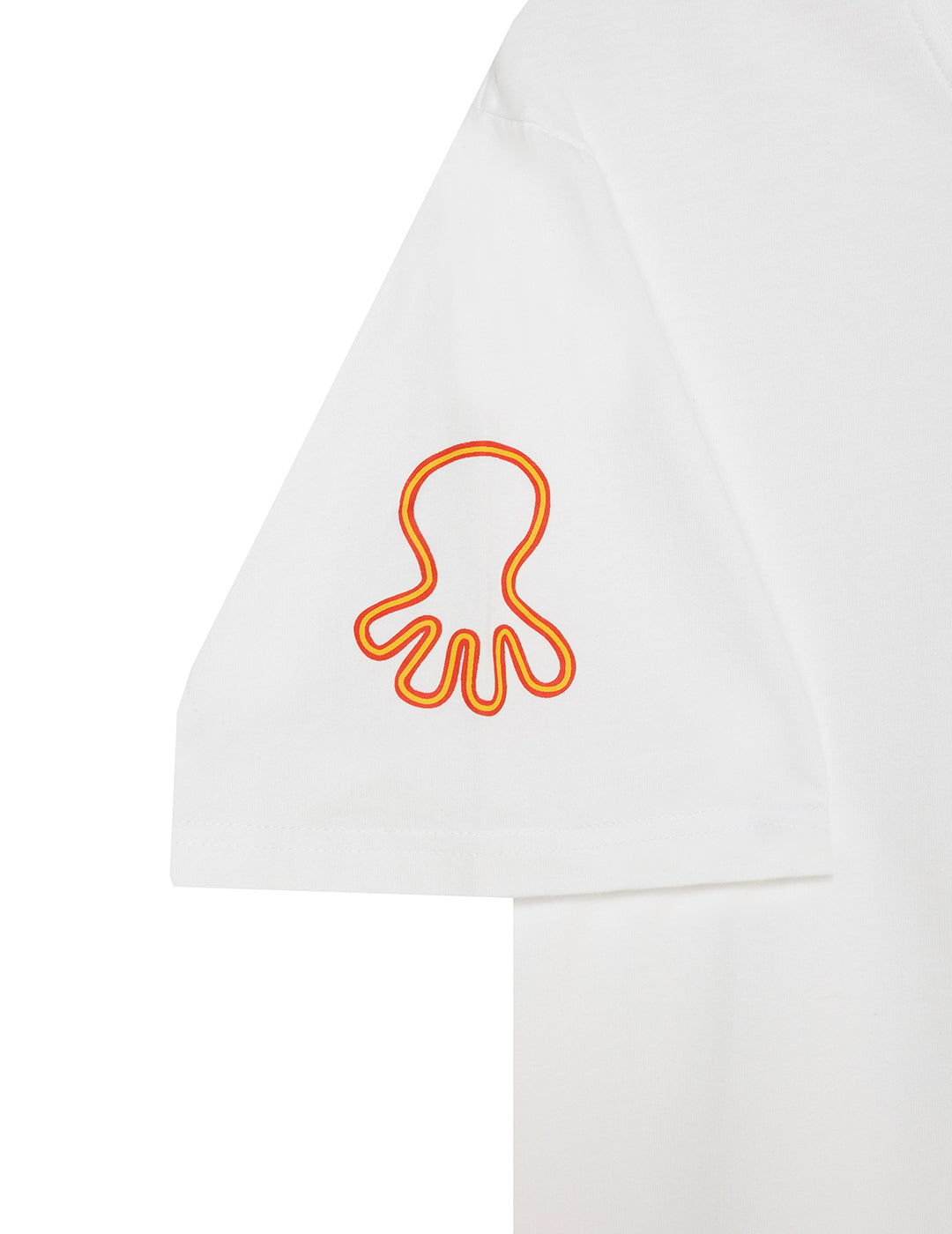 CHILDREN'S T-SHIRT WITH TRIPLE ORANGE EMBLEM PRINT IN PURE WHITE